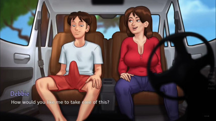 Debbie finally sucks Anon's huge cock - summertime saga gameplay