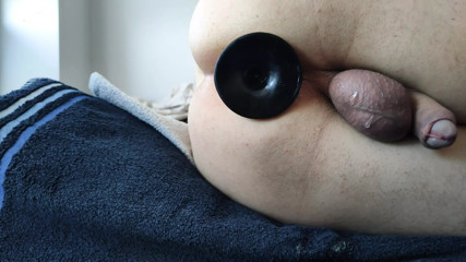 Toyed my ass with long plug and egg