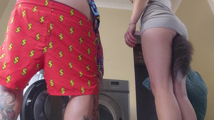 Laundry day fun sex