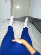 Have fun in blue zentai suit