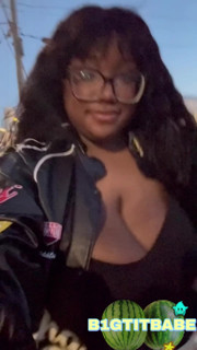 Huge tits outside almost caught+ walking around