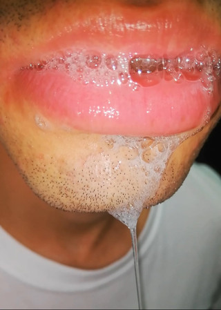 in my mouth, tongue, saliva, tongue, sloopy, sucking, spit fetish, long tongue and drooling close-up thumbnail