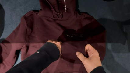 Cum on a new Tommy Hilfiger hoody