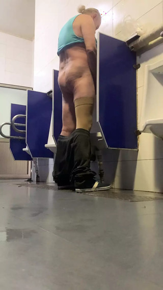 Adventure in public toilet