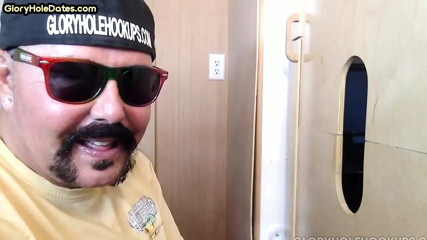 Gloryhole amateur cocksucking DILF spoils cock with mouth