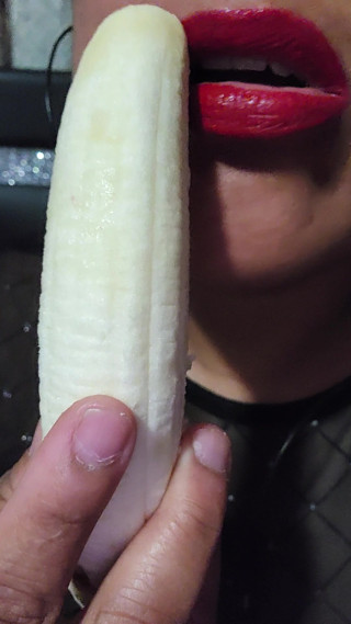 Looking sexy eating a banana
