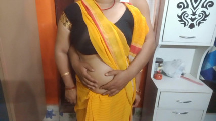 Very Beautiful Indian chubby girl having romance.