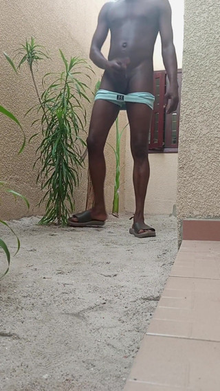 Wanking Myself up in the Back Yard