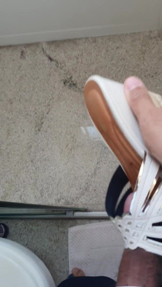 Cum on wife's friend shoe