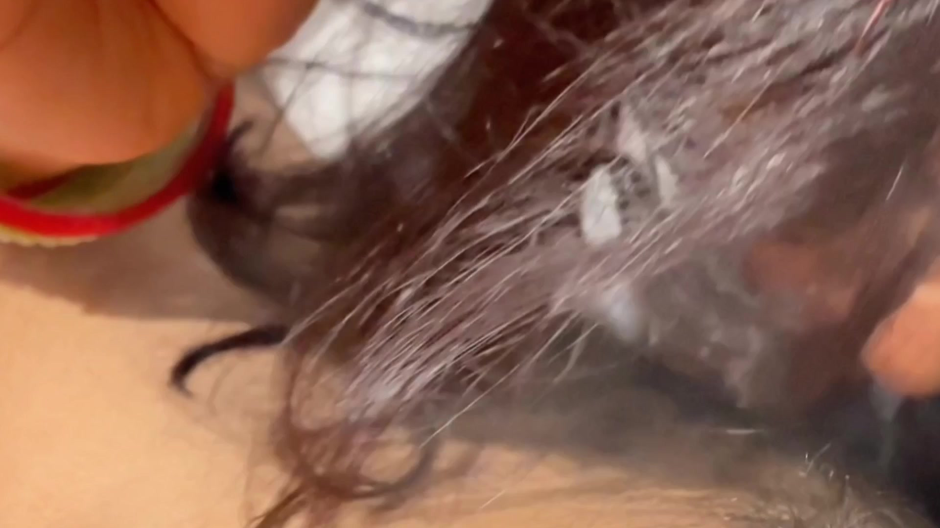 Hot girlfriend gave big black cock hand job with huge cumshot