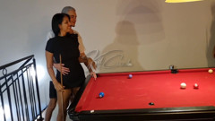 We were teaching the wives to play pool, but we ended up having sex!