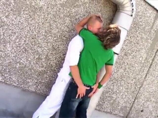 Twink with shaved head fucks ass of a young blond male