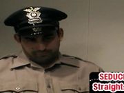 Str8 police stud seduced by BJ gaydaddy at home 4 oral sex