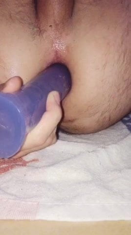 My first anal big dildo (gay gaped hole)