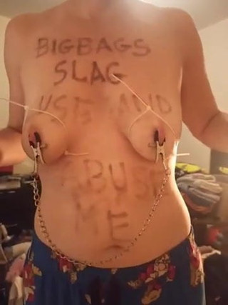 Friend fuck pig slaps her tits
