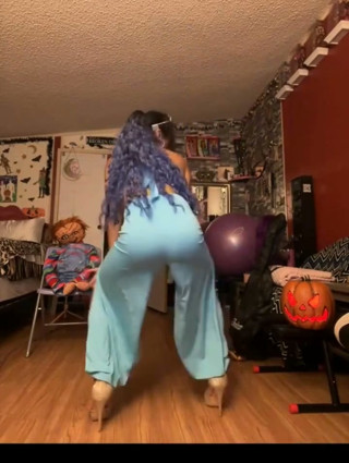 Princess Tsjade Stripdances in Halloween Costume