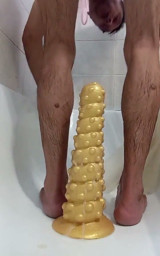 A Huge Dildo Stretches My Anal Hole
