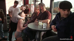 Muscle stud uses and fucks his boy in front of a horny lunch crowd.