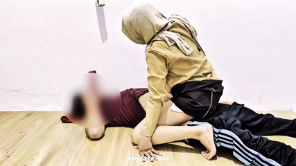 18+ Muslim High School Girls Learn to Fuck with Gardener at School