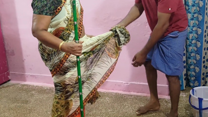 My Stepmother Was Cleaning the Floor with a Mop, so I Held the Saree up so It Wouldn't Fall on the Floor.