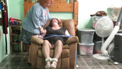Bound and sat on Damsel