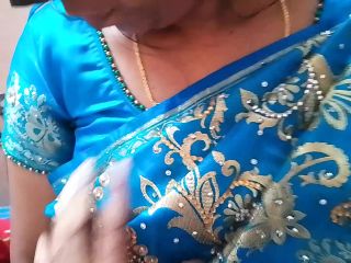 Indian housewife having sex with her husband wearing saree