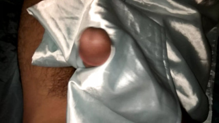 Handjob with white satin silky saree of neighbour (34)