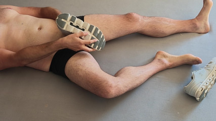 Cumshot, Sneakers &amp; Bare Feet in Bed - Naughty Multicam Solo Session