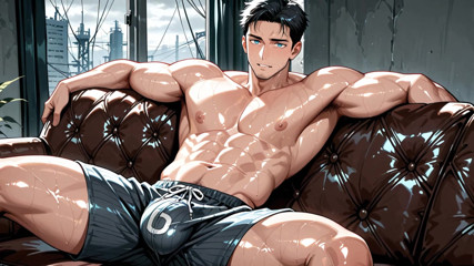 Ai Generated Intense Muscle Men