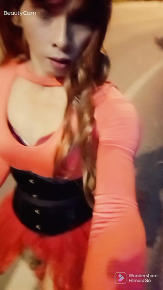 Dressed for a walk in the middle of the street