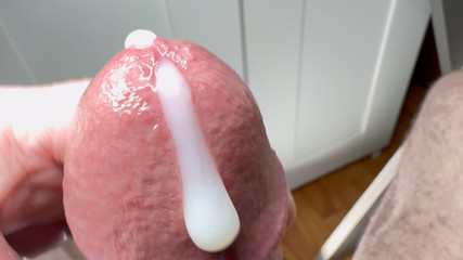 suddenly my penis squirts thick white cream out of the hole