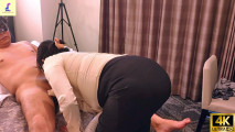 A Voluptuous, Masochistic Woman in Her Fifties (ayaya) Happily Sucks the Cock of a Slovenly, Nearly 60-year-old Man.