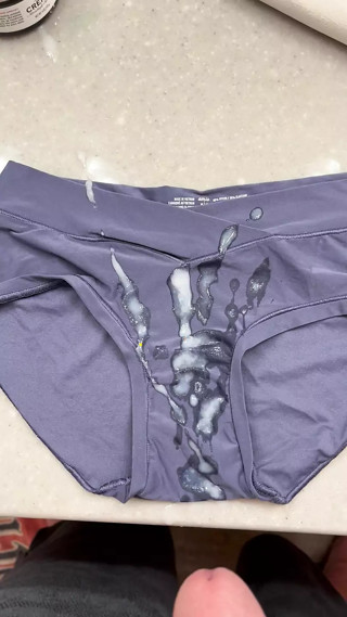 Cum on Sydneys gray panties