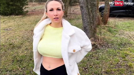 Public anal fuck with busty German - MyDirtyHobby