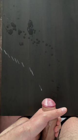 Huge cum spray on a table