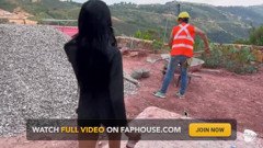 Woman Fucks the Worker Because Her Husband Went with His Friends