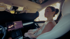 Creature sucks her Creator's cock in a Tesla POV