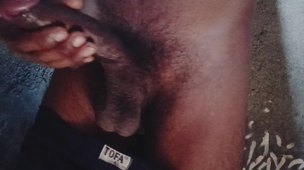 Full Black Cock Hand Job in Bathroom Cleaning Voice