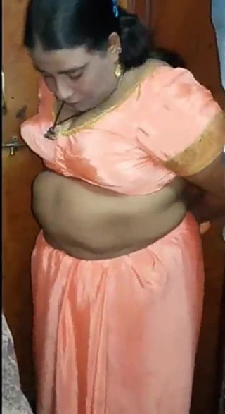 SATIN SILK SAREE AUNTY