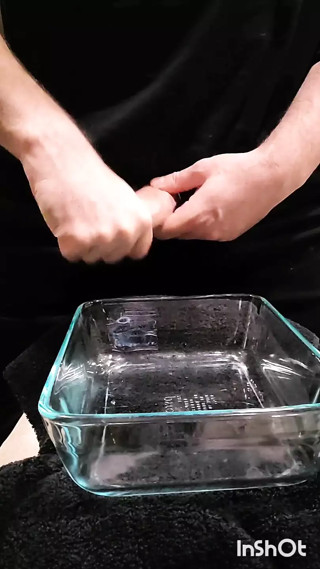 Cumshot almost all in a dish.