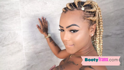Big ass ebony trans babe barebacking bf in erotic couple