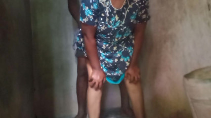 Indian Desi village wife bathing