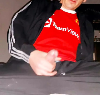 BOY CUMMING OVER ADIDAS TRACKIE BOTTOMS