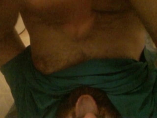 Swallowing a load of own cum