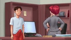 Anon fucks big boobs big ass Tina in her office - summer time saga gameplay