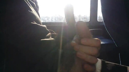 Jerking off on the bus. Cum shot.