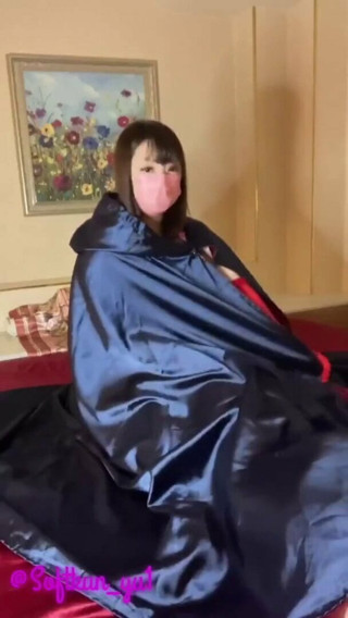satin fetish handjob