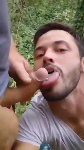 Real slut drinks directly from the source