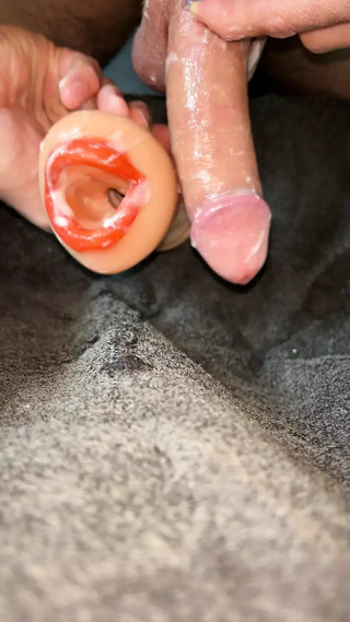 Two ruined orgasms with blowjob toy