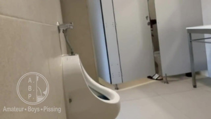Amateur Horny Boy Gets Submitted and Pissed on in Public Toilets
